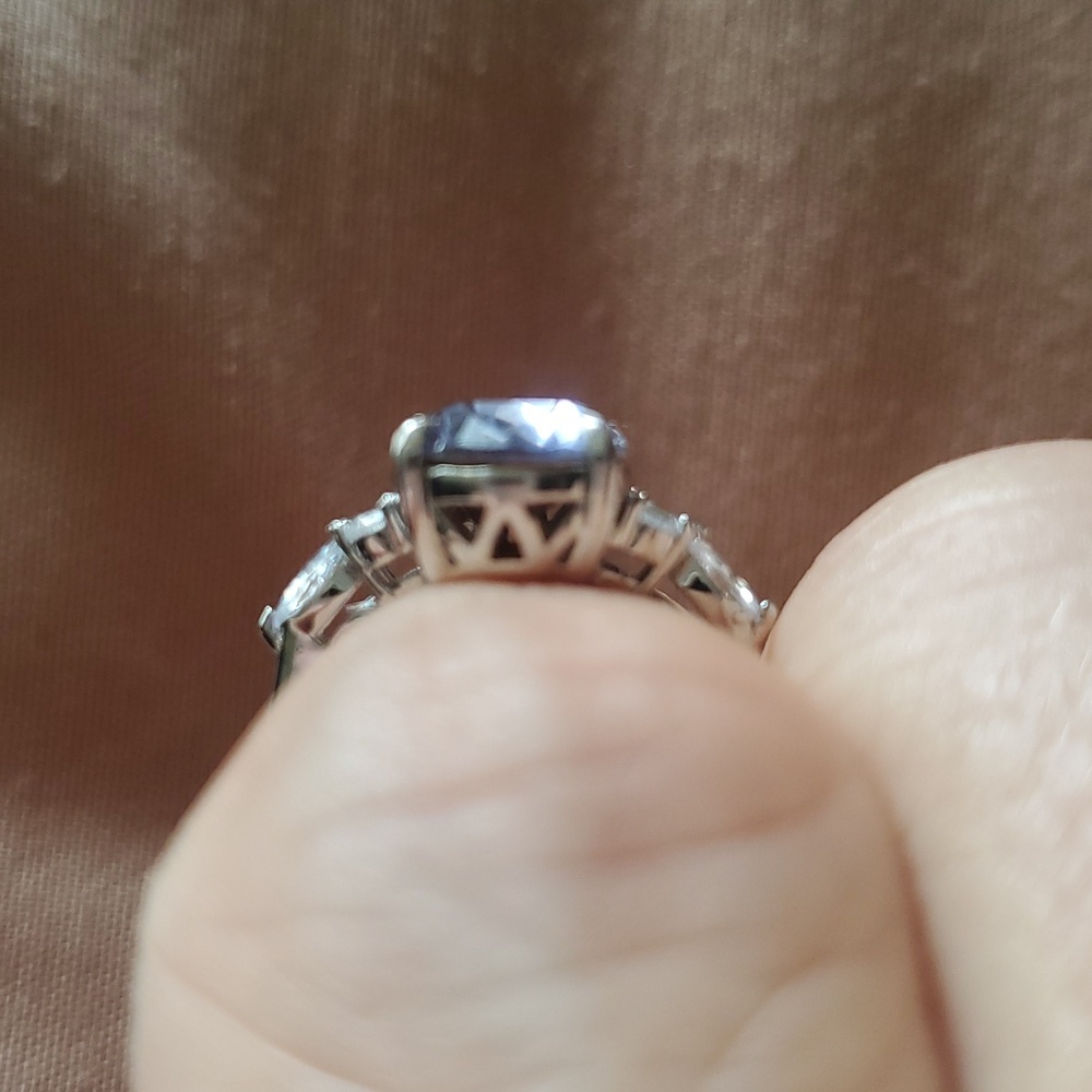 STERLING SWAROVSKI PURPLE TOURMALINE RING - Picture 3 of 5